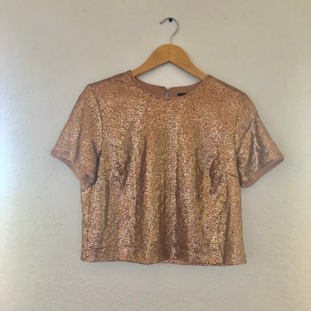 Gold Sequined Forever 21 Top